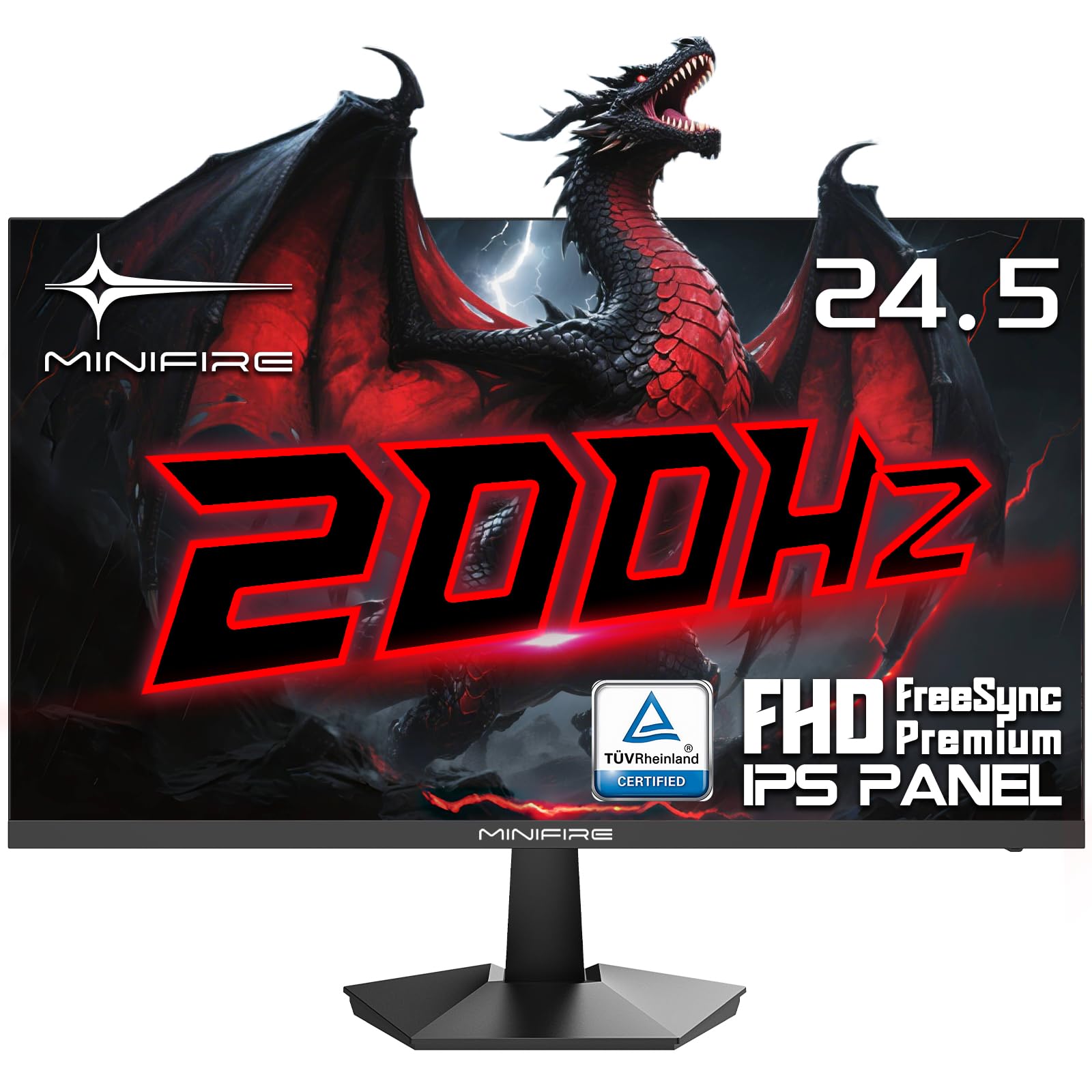 Minifire 24.5 Zoll FHD Gaming Monitor - 200Hz 1ms mit Fast IPS